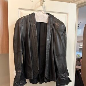 Vintage leather black bucket vest